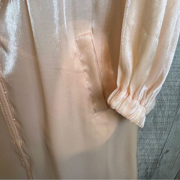 Future Collective Peach Color Organza Hooded Jacket w/Zippered Front & Pockets - Picture 8 of 15